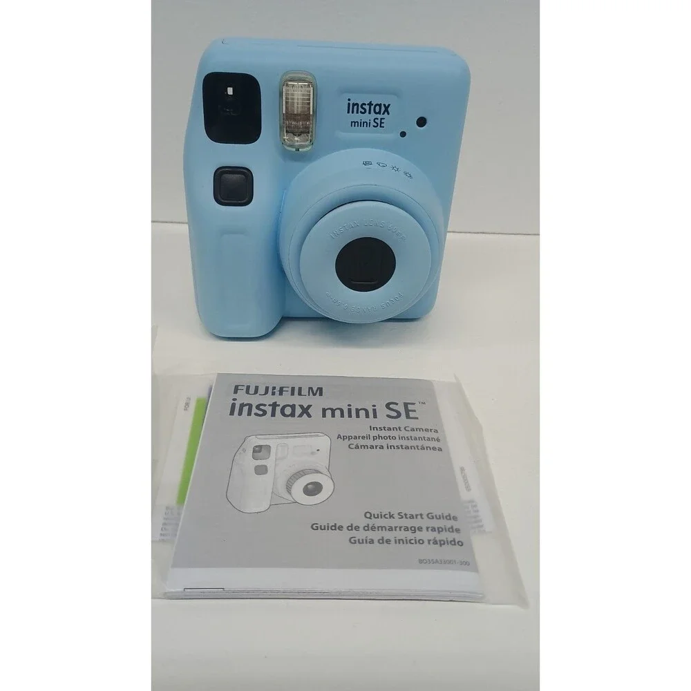 FujiFilm INSTAX Mini SE Instant Camera Light Blue Tested & Works Pre-owned - Picture 1 of 6